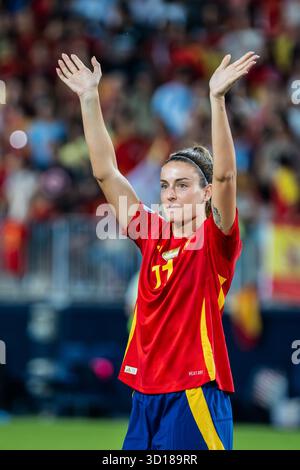 Malaga, Spanien. Oktober 2025. Alexia Putellas aus Spanien wird im Halbfinale der UEFA Women's Nations League 2025 im La Rosaleda Stadion in Aktion genommen. Endpunktzahl Spanien 4:0 Schweden (Foto: Francis Gonzalez/SOPA Images/SIPA USA) Credit: SIPA USA/Alamy Live News Stockfoto