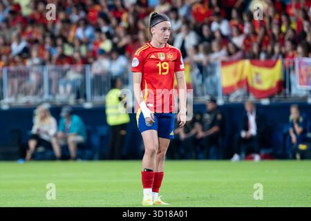 Malaga, Spanien. Oktober 2025. Eva Navarro aus Spanien ist im Halbfinale der UEFA Women's Nations League 2025 im La Rosaleda Stadion zu sehen. Endpunktzahl Spanien 4:0 Schweden (Foto: Francis Gonzalez/SOPA Images/SIPA USA) Credit: SIPA USA/Alamy Live News Stockfoto