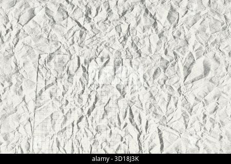 Gestempelt zerknittertes Papier Blatt Grunge Handwerk Overlay Textur mit Rasterverlaufsvektor Illustration. Stock Vektor