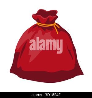 Rote Sack Weihnachtsmann volle Geschenke Stock Vektor