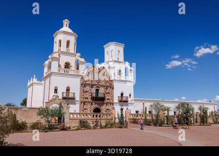 Die historische San Xavier del Bac Missionskirche, Tucson. Stockfoto