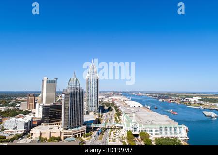 Luftbild der Innenstadt von Mobile, Alabama Stockfoto