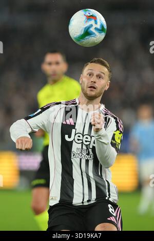 26. Oktober 2025, Olimpico Stadium, Rom, Italien; Serie A Enilive Football Match; Lazio gegen Juventus; Teun Koopmeiners vom FC Juventus Stockfoto
