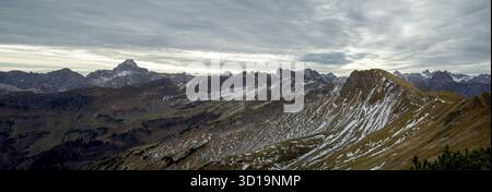 Berglandschaften rund um das Nebelhorn, Allgäuer Alpen, Deutschland Stockfoto