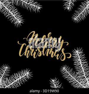 Frohe Feiertage. Handgezeichnete kreative Kalligraphie, Pinselstift-Schriftzug. Entwerfen Sie Weihnachtsgrußkarten und Einladungen zu froher Weihnachten und Happy New Y Stock Vektor