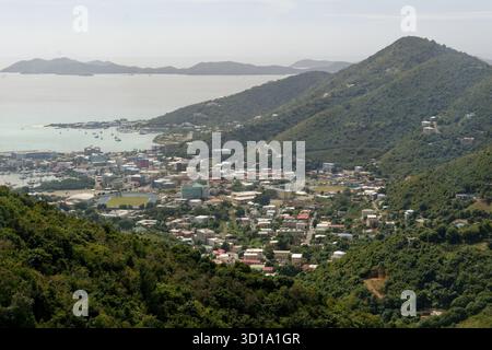 Tortola, Britische Jungferninseln - Blick Auf Die Stadt Stockfoto