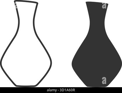 Outline und Silhouette Weindeko handgezeichnetes minimalistisches Ideenset für thematische Weinelemente. Isolierte Vektor-Illustration Wein verwandter Inhalt Gruß thematische Menükarten, Preis, Faltblatt Banner Stock Vektor