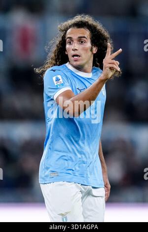 Rom, Italien. Oktober 2025. Matteo Guendouzi von der SS Lazio Gesten während der Serie A Enilive Match zwischen SS Lazio und Juventus FC am 26. Oktober 2025 in Olimpico, Italien Credit: Giuseppe Maffia/Alamy Live News Stockfoto