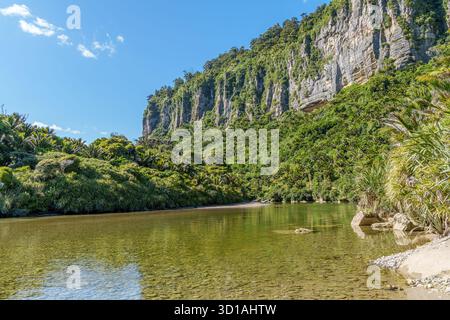 Der Pororari River vom Pororari River Track aus gesehen. Stockfoto