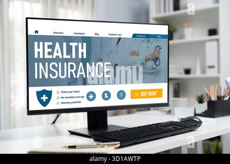 Krankenversicherung Web Site zügige Registrierung System für einfache Formularfüllung Stockfoto