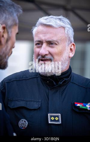 Paris, Frankreich. Oktober 2025. Thierry Sabot (Chef der BRI) während der Einrichtungszeremonie des neuen Pariser Polizeipräfekten Patrice Faure unter dem Vorsitz von Laurent Nunez (französischer Innenminister) in der Pariser Polizeipräfektur am 27. Oktober 2025 in Paris, Frankreich. Foto: Franck Derouda/ABACAPRESS.COM Credit: Abaca Press/Alamy Live News Stockfoto