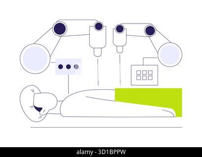 Chirurgische roboterisolierte Cartoon-Vektordarstellungen. Stock Vektor