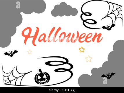 Set Aus Halloween-Grußkarte Und Banner Stock Vektor