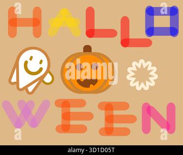 Halloween Kürbis Illustration und Grafikdesign Stock Vektor