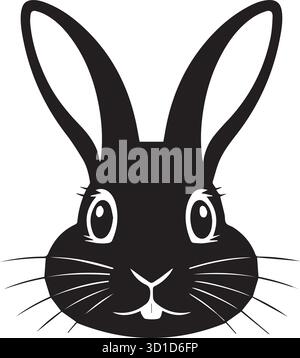 Schöner Kaninchen Gesicht Silhouette Vektor Stock Vektor