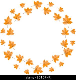 Atemberaubendes Herbstlaub Circle Design perfekt für die Herbstdekoration und Feierlichkeiten Stock Vektor