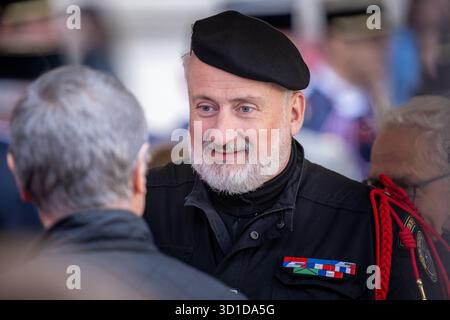 Paris, Frankreich. Oktober 2025. Thierry Sabot (Chef der BRI) während der Einrichtungszeremonie des neuen Polizeipräfekten (kommissar) von Paris Patrice Faure unter dem Vorsitz von Laurent Nunez (französischer Innenminister) in der Pariser Polizeipräfektur Paris, Frankreich, 27. Oktober 2025. Foto: Franck Derouda/ABACAPRESS.COM Credit: Abaca Press/Alamy Live News Stockfoto