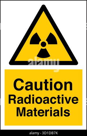 Nach ISO 7010 registrierte Sicherheitszeichen für „Achtung: Radioaktives Material“ sind standardisierte Symbole, die vor Strahlengefahren in bestimmten Bereichen warnen Stock Vektor