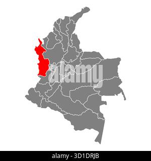 Choco von Kolumbien Karte Form, Reise Web flach Konzept Symbol Vektor Illustration. Stock Vektor