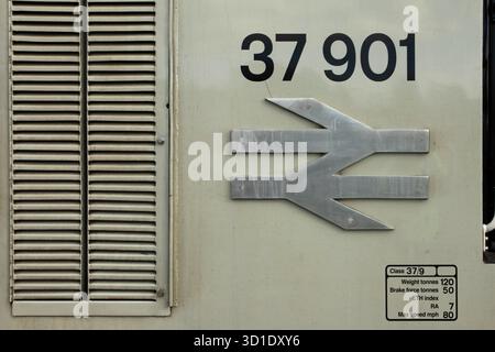 Klassische Diesellokomotive Klasse 37 37901. Stockfoto