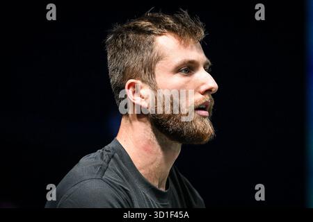 Nanterre, Frankreich, Frankreich. Oktober 2025. Corentin MOUTET aus Frankreich am zweiten Tag des Rolex Paris Masters 1000 Tennis Turniers in der Accor Arena am 28. Oktober 2025 in Nanterre bei Paris. (Kreditbild: © Matthieu Mirville/ZUMA Press Wire) NUR REDAKTIONELLE VERWENDUNG! Nicht für kommerzielle ZWECKE! Quelle: ZUMA Press, Inc./Alamy Live News Stockfoto