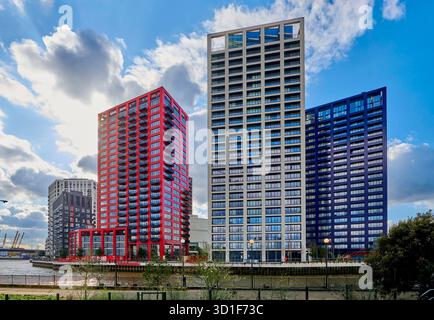 City Island Residential Towers, Isle of Dogs, East End of London, Südostengland, Großbritannien Stockfoto