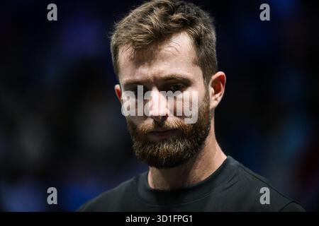 Nanterre, Frankreich, Frankreich. Oktober 2025. Corentin MOUTET aus Frankreich am zweiten Tag des Rolex Paris Masters 1000 Tennis Turniers in der Accor Arena am 28. Oktober 2025 in Nanterre bei Paris. (Kreditbild: © Matthieu Mirville/ZUMA Press Wire) NUR REDAKTIONELLE VERWENDUNG! Nicht für kommerzielle ZWECKE! Quelle: ZUMA Press, Inc./Alamy Live News Stockfoto