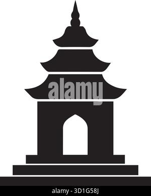 Vektor-Silhouette der Tempelillustration Stock Vektor