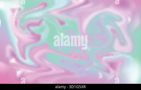 Traumhafter schillernder Pastellglas-Textur-Hintergrund – weiches Rosa, Aqua und Lavendelmarmor-Effekt für Design, ästhetische Tapeten, digitale Kunst, abstrakt Stock Vektor