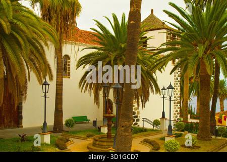 Spanien, Kanarische Inseln, La Palma, San Andres, Kirche, plaza, Stockfoto