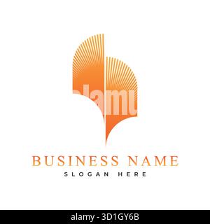 Geometrisch und luxuriös von Sunburst mit orangefarbenem Designsymbol. Vektorabbildung Stock Vektor