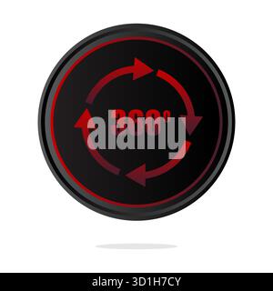 Symbol Kreis drehen. 360-Grad-Symbol. Drehschaltfläche anzeigen. Vektorfotografie Illustration. Stock Vektor