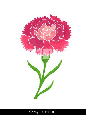 Nelkenblume Objekt. Handgezeichnet. Nicht AI, Vektordarstellung Stock Vektor