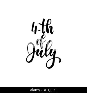 Happy Independence Day Card. Typografie-Karte für die Unabhängigkeit des Landes. Moderner schwarz-weißer Pinselkalligraphietext. Handgezeichneter Schriftzug Stock Vektor