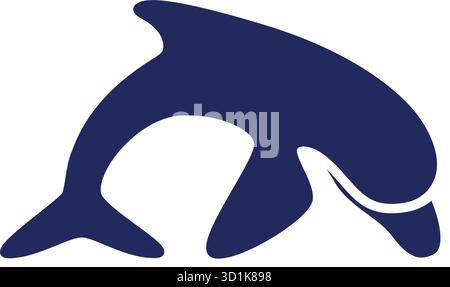 Kreative Logo-Vektor-Illustration des abstrakten Delfins. Minimalistisch, sauber, modern, elegant und süß Stock Vektor