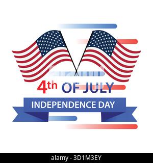 4. juli Unabhängigkeitstag der usa. Stock Vektor