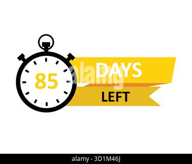 Noch 85 Tage mit Countdown. Stock Vektor