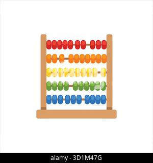 Abacus-Computer auf weißem Hintergrund. Stock Vektor