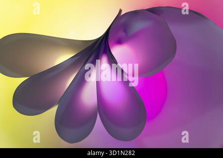 Abstrakte Formen aus gefaltetem, hinterleuchtetem Papier eignen sich als Tapete. . Geringe Schärfentiefe Stockfoto