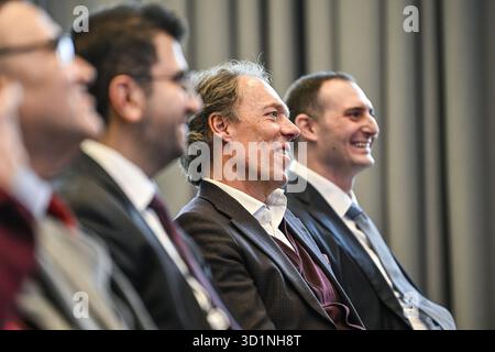 Antwerpen, Belgien. Oktober 2025. AUFMERKSAMKEIT REDAKTEURE: FOKUSBERICHTERSTATTUNG, VERTEILUNG ANGEFORDERT AN DEN CEO Jacques Vandermeiren des BELGA Port of Antwerpen, Foto während eines Pressespreches von SynPet Technologies, Hafen Antwerpen-Brügge und Euroports über ein Kunststoffrecyclingprojekt am Mittwoch, den 29. Oktober 2025 im Havenhuis in Antwerpen. BELGA FOTO TOM GOYVAERTS Credit: Belga Nachrichtenagentur/Alamy Live News Stockfoto