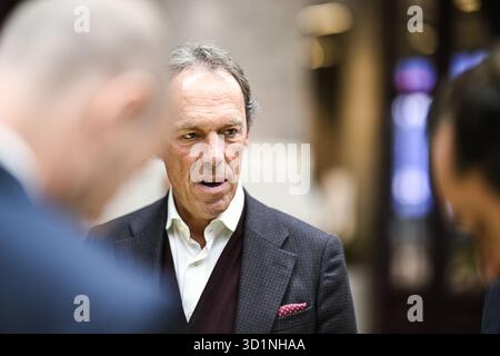 Antwerpen, Belgien. Oktober 2025. AUFMERKSAMKEIT REDAKTEURE: FOKUSBERICHTERSTATTUNG, VERTEILUNG ANGEFORDERT AN DEN CEO Jacques Vandermeiren des BELGA Port of Antwerpen, Foto während eines Pressespreches von SynPet Technologies, Hafen Antwerpen-Brügge und Euroports über ein Kunststoffrecyclingprojekt am Mittwoch, den 29. Oktober 2025 im Havenhuis in Antwerpen. BELGA FOTO TOM GOYVAERTS Credit: Belga Nachrichtenagentur/Alamy Live News Stockfoto