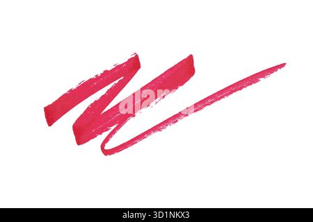 Rote Zickzack-Pinselstriche auf weißem Hintergrund Stockfoto