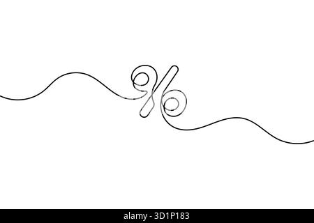 Prozentsymbol eine Zeilenzeichnung in modernem minimalistischen Konturvektor-Illustrationsdesign Stock Vektor