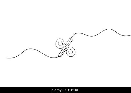 Prozentsymbol eine Zeilenzeichnung in modernem minimalistischen Konturvektor-Illustrationsdesign Stock Vektor