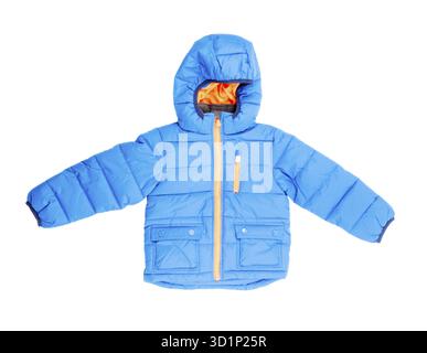 Blaue Jacke isoliert auf weiß Stockfoto