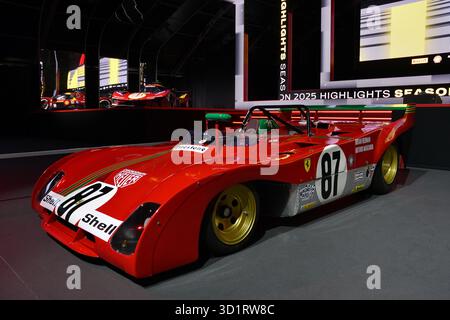 Scarperia, Italien - 24. Oktober 2025: Ferrari 312 PB wird während des Ferrari World Finals 2025 auf dem Mugello Circuit in Italien gezeigt. Stockfoto