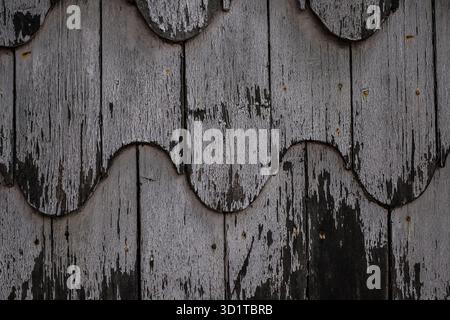 Alte hölzerne Dachziegel Hintergrund, chiloe südlich von chile Stockfoto