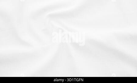 Bio-Stoff Baumwolle Hintergrund Weiße Leinenleinen Leinwand zerknittert natürliche Baumwolle Stoff natürliche handgemachte Leinen von oben Ansicht Hintergrund org Stockfoto