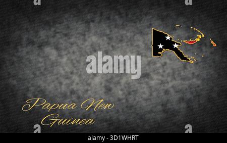 Papua-Neuguinea-Symbole, Karte von Papua-Neuguinea Stockfoto