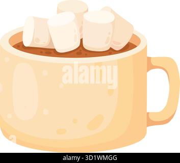 Kürbisgewürz saisonales aromatisiertes Produkt, Getränketasse, Tasse isoliert auf weißem Hintergrund. Herbstlich köstliche süße Desserts oder Gebäck. Modernes farbenfrohes vecto Stock Vektor